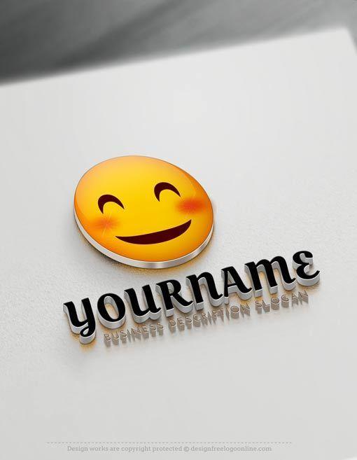 Cool Emoji Logo - Happy Face emoji logo maker Free emoji Smile Logo design