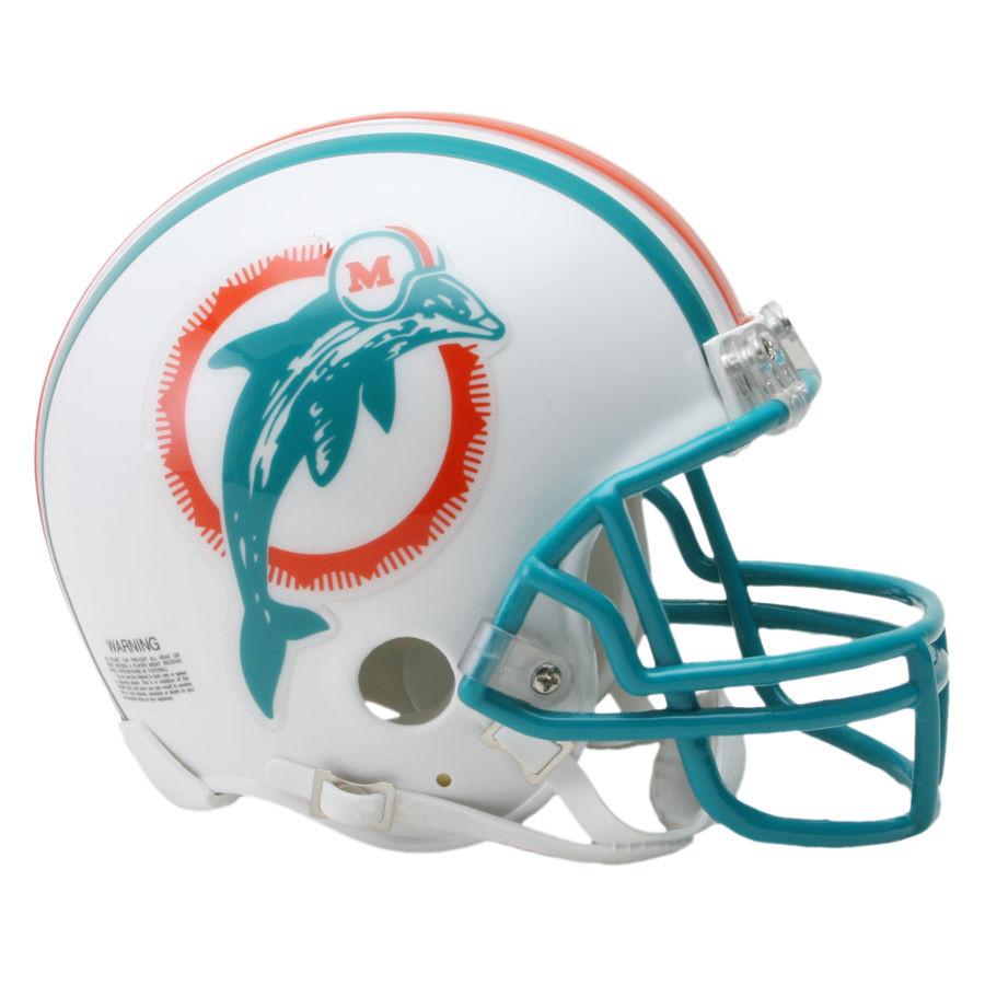 Dolphins Helmet Logo - Miami Dolphins 80-96 Riddell Throwback Mini Foo... | Speedy Cheetah