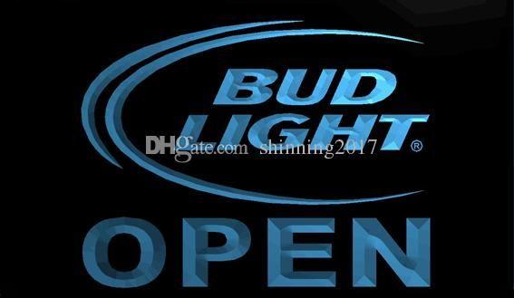 Red Open Bar Logo - Ls712 B Bud Light Beer Open Bar Neon Light Sign Decor