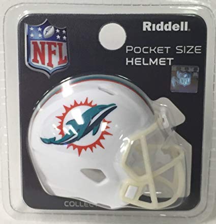 Dolphins Helmet Logo - Miami Dolphins Riddell Speed Pocket Pro Football Helmet