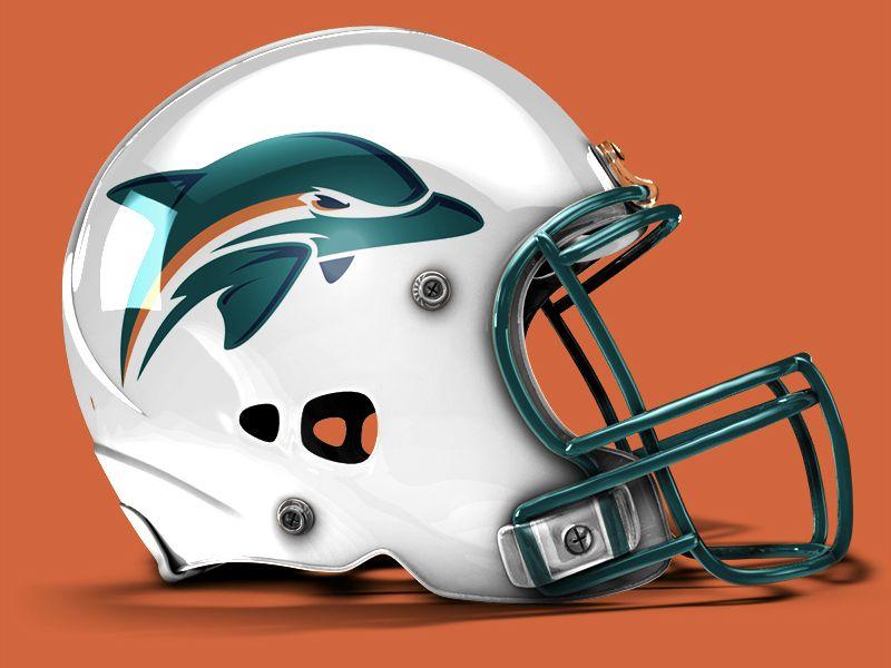 Dolphins Helmet Logo - Helmet mock-up for 'Dolphins' logo concept by Dan Blessing ...