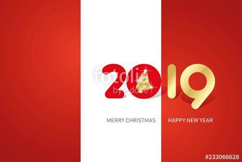 Cristmas Red White and Looking Brand Logo - Merry Christmas Happy New Year 2019 Christmas jingle bell cute