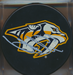 Predators Logo - Viktor Arvidsson Autographed Signed Nashville Predators Logo Puck (w ...