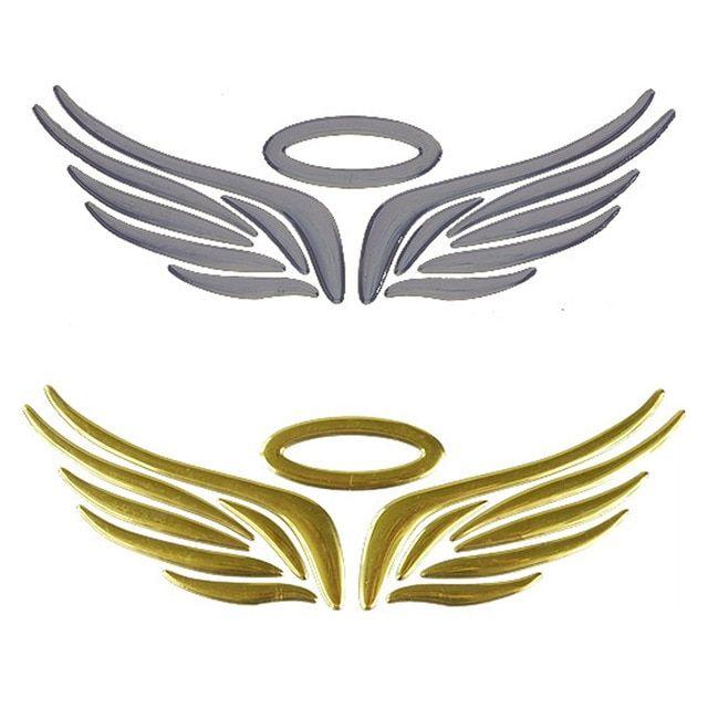 Cool Silver Logo - Cool Silver 3D Auto Logos Tail Sticker Guardian Angel Wings