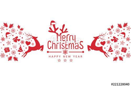 Cristmas Red White and Looking Brand Logo - Merry Christmas background with Christmas red balls, snowflakes, on ...