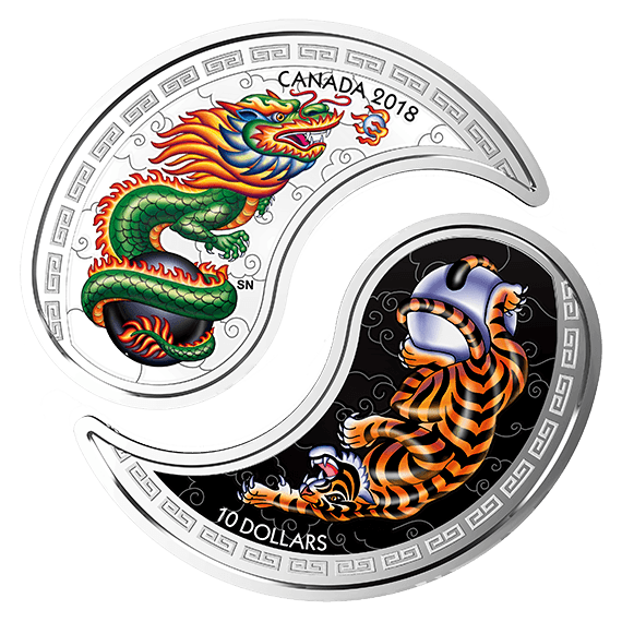 Yin Yang Black and White Box Logo - oz. Pure Silver Coins and White Yin and Yang: Tiger