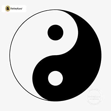 Yin Yang Black and White Box Logo - TheVinylGuru Yang Symbol Wall Sticker Decal