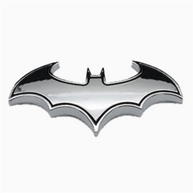 Cool Silver Logo - Car 3D Metal Bat Auto Logo Car Sticker Metal Batman Badge Emblem ...