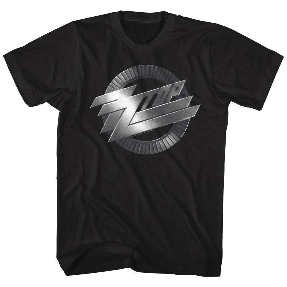 Cool Silver Logo - ZZ TOP SILVER LOGO BLACK Men'S Adult Short Sleeve T Shirt Cool T ...