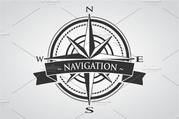 Black Compass Logo - Vector Compass Rose Navigation Logo ~ Icons ~ Creative Market