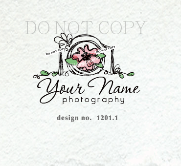 Cute Photography Logo - 1201 -1 camera logo, photography logo, photographer logo, cute camera,  floral , business, watermark, camera design
