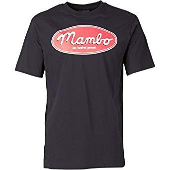 Red White S Logo - Mens Mambo Mens Oval Logo T Shirt Black Red White To Fit