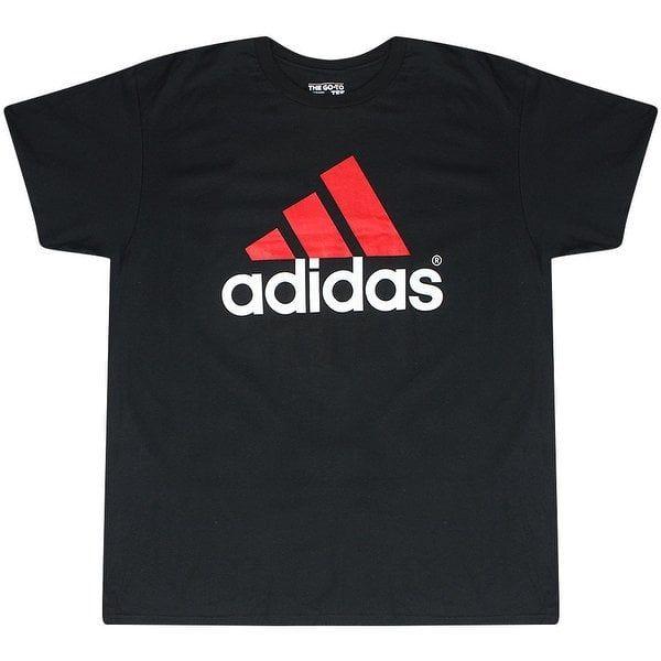 Red White S Logo - Shop Adidas Red White Performance Logo Men's Black T-Shirt - Free ...