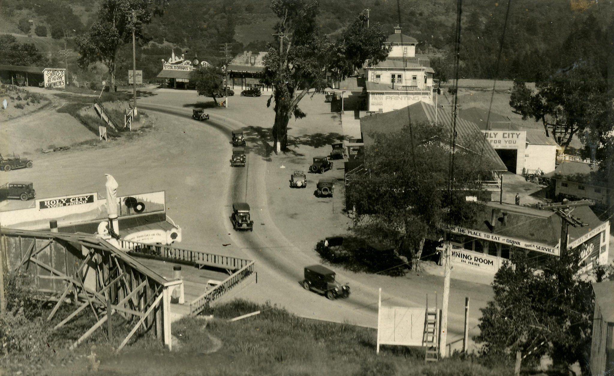 City of Santa Cruz Logo - Historic photo of 'Holy City' cult compound in the Santa Cruz