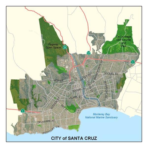 City of Santa Cruz Logo - Santa Cruz City Limits Map Cruz California • mappery