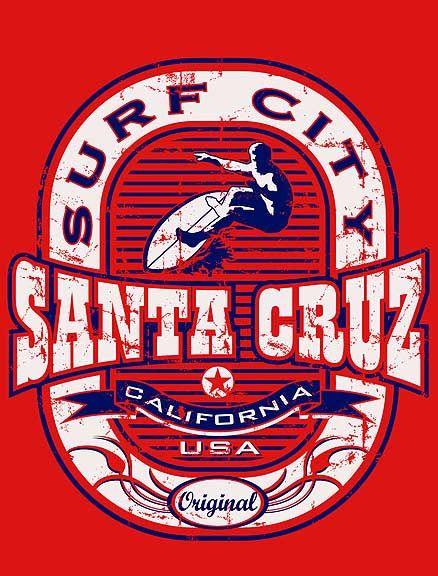 City of Santa Cruz Logo - Surf City Santa Cruz T-Shirts - Surfing Tee Shirts