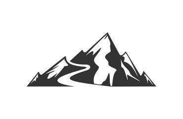 Black and White Mountain Logo - Peak Photo, Royalty Free Image, Graphics, Vectors & Videos. Adobe