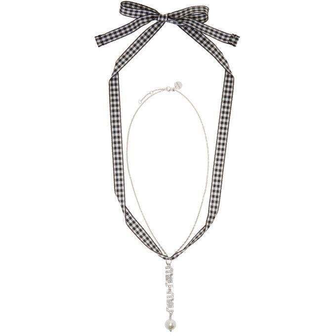 Code Silver Logo - Miu Miu Silver Logo Pearl Charm Necklace women Jewelry [2530088 ...