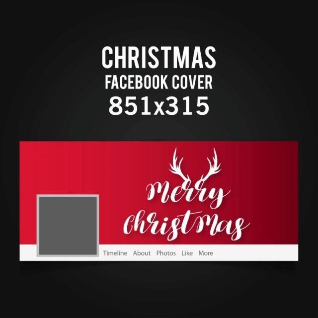 Cristmas Red White and Looking Brand Logo - christmas facebook cover in red color on black background with white