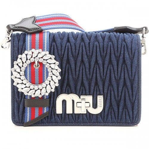 Code Silver Logo - Handbags Miu Miu Style code 5bf068-2alh-f059f Blu Denim•Other colors ...