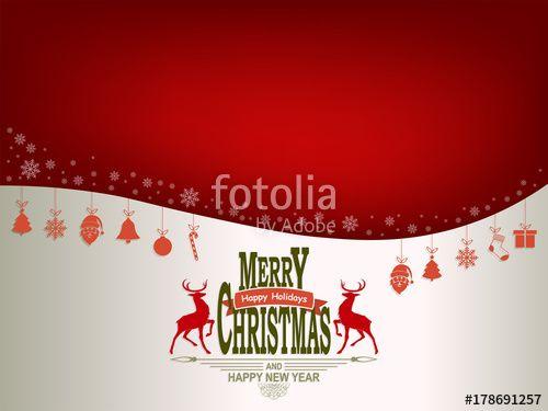 Cristmas Red White and Looking Brand Logo - Christmas red, white background with symbols of the new year
