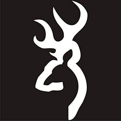 White Browning Logo - Browning Buckmark Deer Vinyl Decal Sticker 6 White