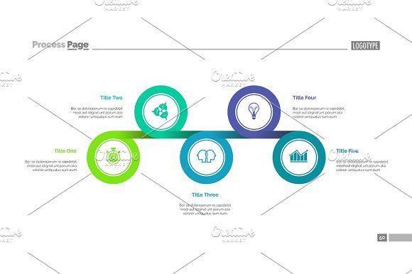 Linked Circles Logo - Five Linked Circles Slide Template Textures Creative Market