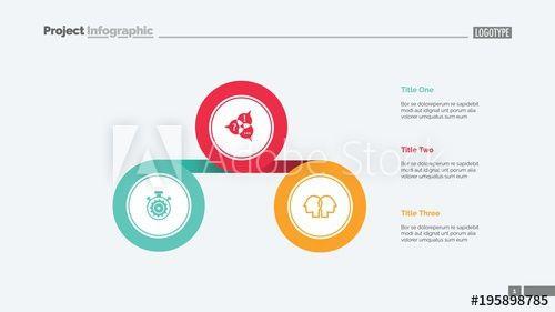 Linked Circles Logo - Three Linked Circles Slide Template this stock vector