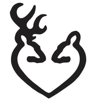 White Browning Logo - Amazon.com : Browning Deer Heart Logo Decal Sticker, H 7 By L 6