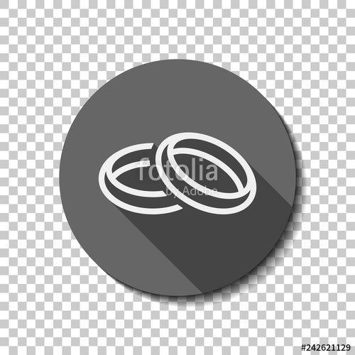 Linked Circles Logo - Wedding rings, pair crossed and linked circles, linear outline icon