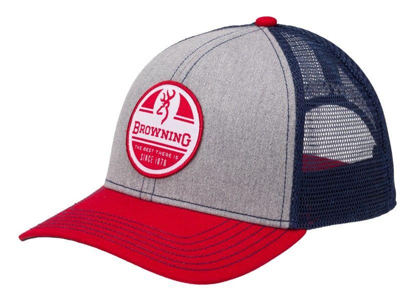 White Browning Logo - Browning Logo Red White Blue Gray Mesh Back Hat | Red Hill Cutlery