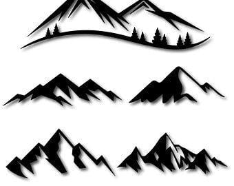 Black and White Mountain Logo - Mountain logo | Etsy