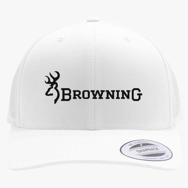 White Browning Logo - Browning Logo Retro Trucker Hat | Hatsline.com