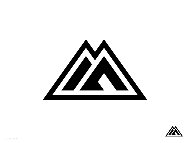 Black and White Mountain Logo - Mountains