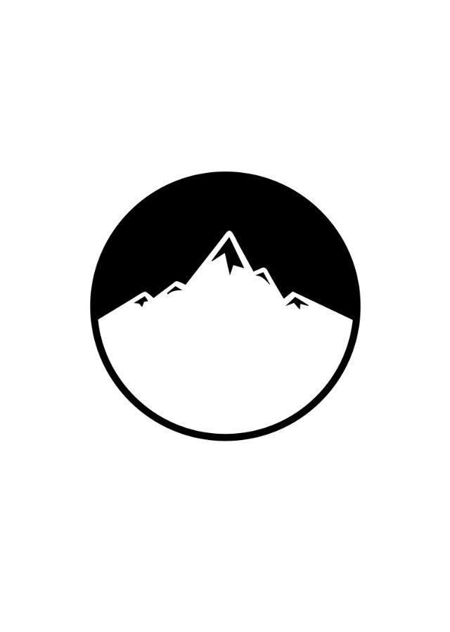 Black and White Mountain Logo - Bogusu Longsleeve BLACK