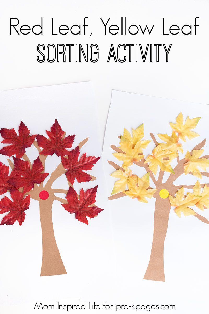 Red Leaf Yellow Logo - Red Leaf, Yellow Leaf Sorting Activity - Pre-K Pages