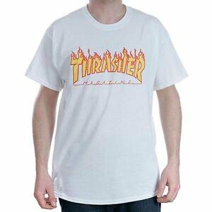 White Flame Logo - Thrasher Magazine White Flame Logo T-Shirt Tee Official Stockist ...