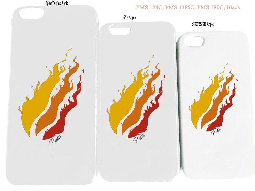 Flame Orange with Black Logo - Phone Case (White W Colored Flame) – PrestonsStylez