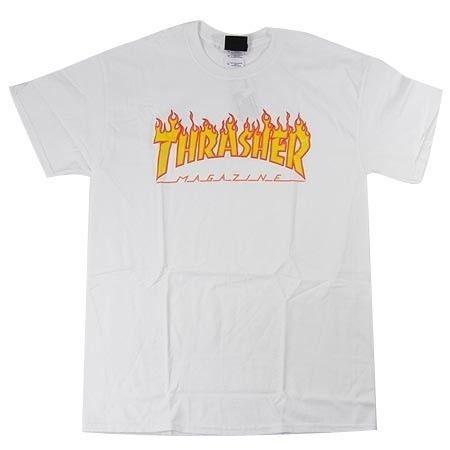 White Flame Logo - Thrasher White Flame Logo T Shirt S