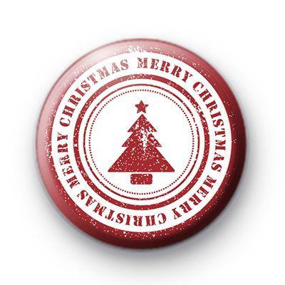 Cristmas Red White and Looking Brand Logo - Red and White Xmas Tree Merry Christmas Badge : Kool Badges