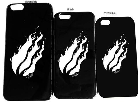 White Flame Logo - Phone Case (Black W White Flame)