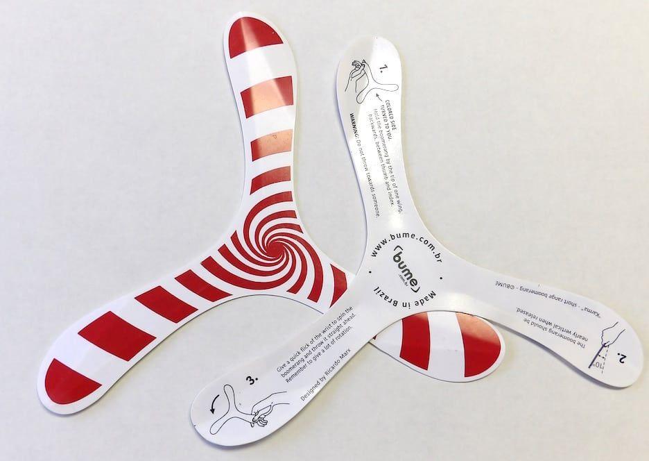 Red Boomerang with Logo - THE SWIRL TRI WING RED