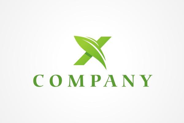 Green X Logo - Free Logo: Leafy X Logo
