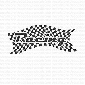 Nissan Racing Logo - Checkered racing logo vinyl decal for race car nissan honda acura