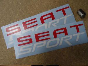 Red White and S Automotive Logo - x SEAT SPORT (LARGE) Cut Text Car Decals Stickers RED / WHITE