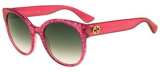Gucci Pink Glitter Logo - Gucci GG0035S glitter fuchsia/green shaded (005 B) Sunglasses | eBay
