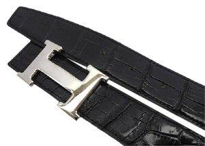 Crocodile Shopping Logo - Hermès Black ( Excellent - ) Crocodile H Logo Kit 213172 Belt - Tradesy