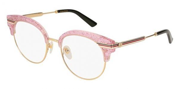 Gucci Pink Glitter Logo - Gucci GG0285O 005 Prescription Glasses | Visual-Click