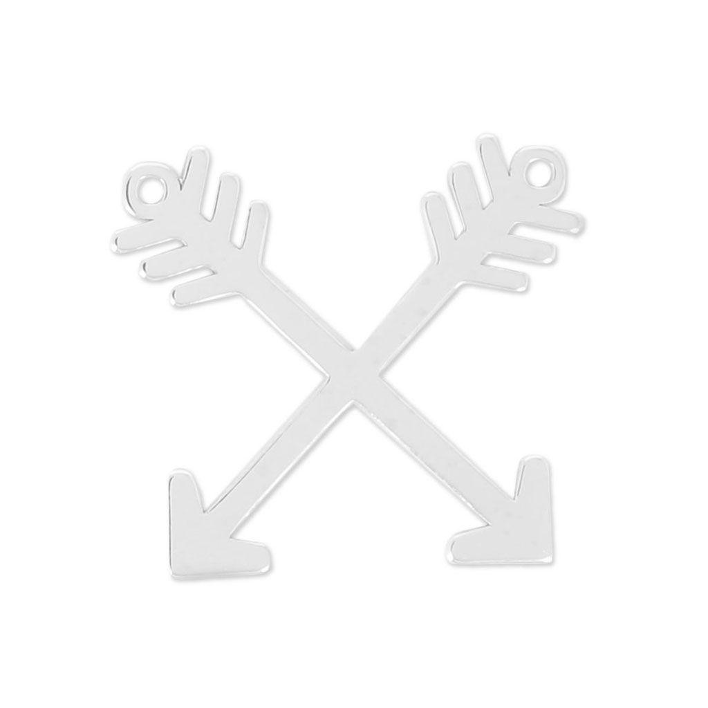 2 Silver Arrows Logo - 925 Sterling silver arrows spacer/pendant 2 loops 19x17 mm x1 ...