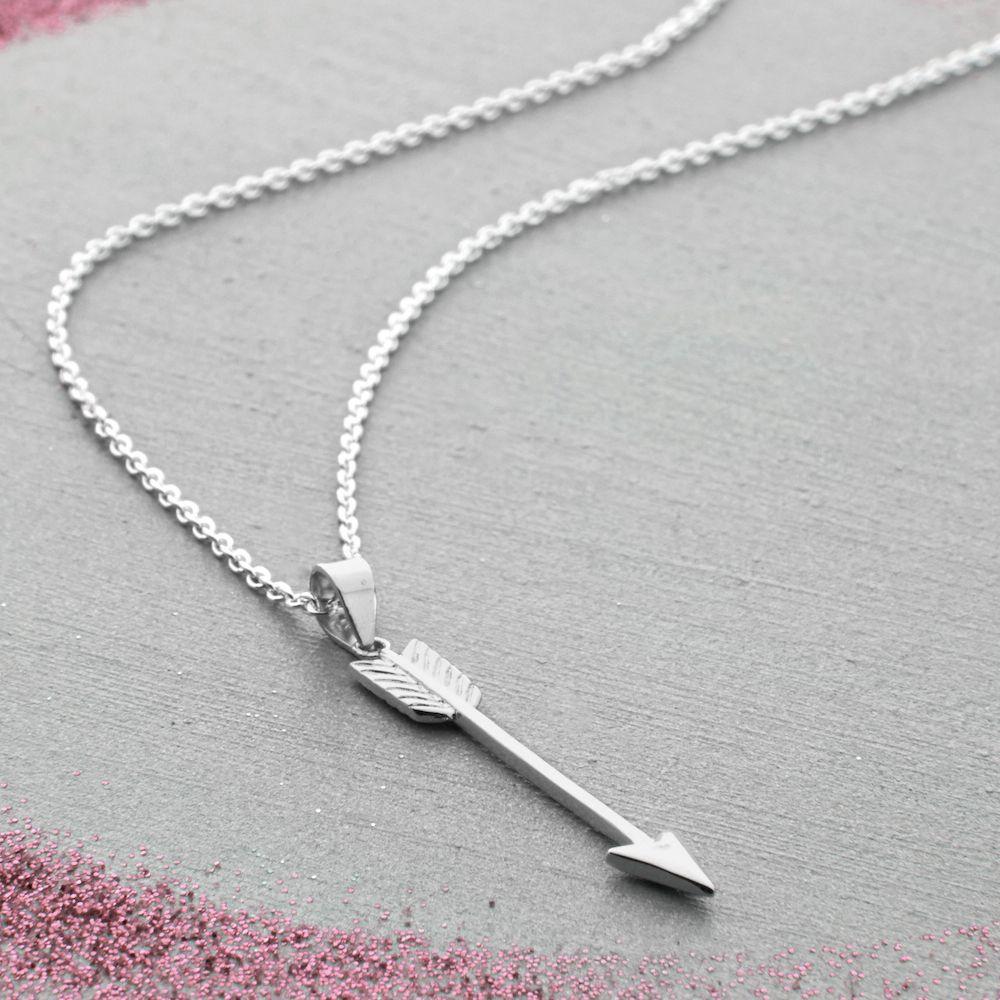 2 Silver Arrows Logo - Sterling Silver Arrow Necklace